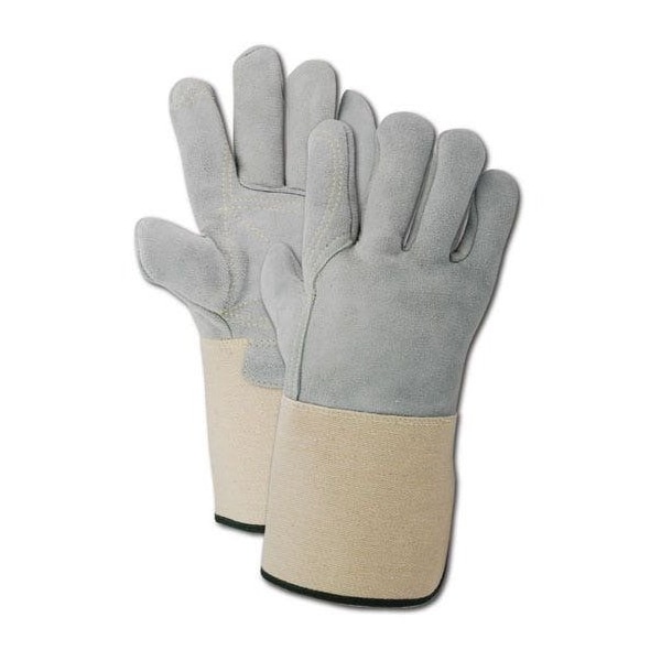 Magid Leather Gloves, Wing Thumb, Gray, M, 12 PK T374DPG-M - main